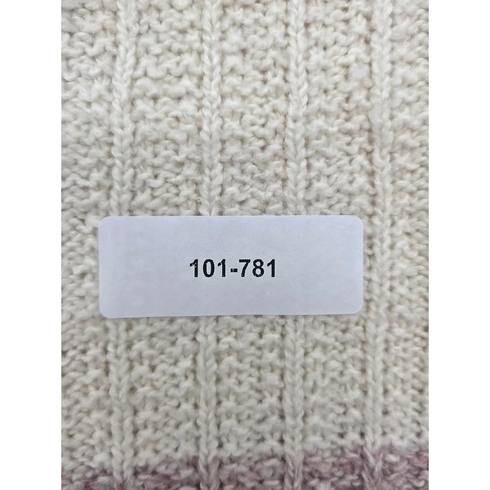 Christopher & Banks Women's L Pink Cream Colorblock Knit Sweater NWT 101-781